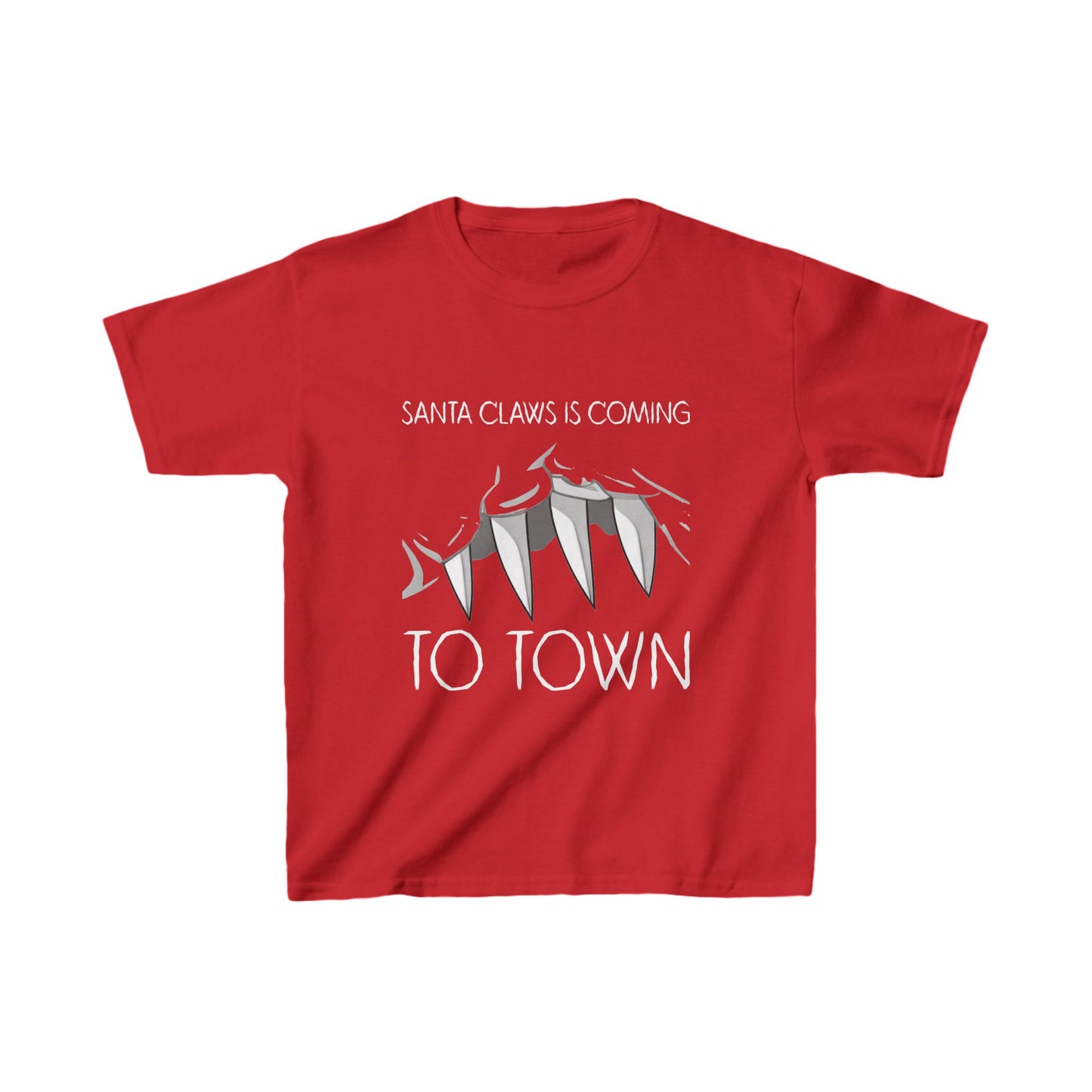 SANTA CLAWS red and green kids tee