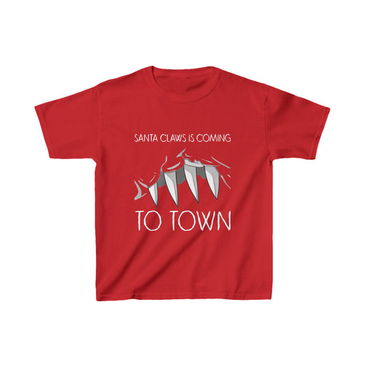 SANTA CLAWS red and green kids tee